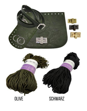 Häkelset für Tasche Vivien in grün mit Basic Cord Garn