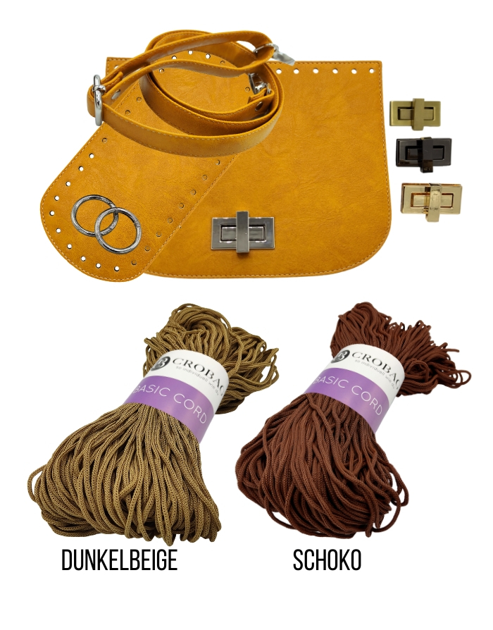 Häkelset für Tasche Vivien in mais mit Basic Cord Garn