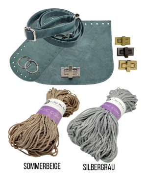 Häkelset für Tasche Vivien in petrol mit Basic Cord Garn