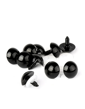 Kunststoff Sicherheitsaugen | schwarz | 5 Paar/10 Stück