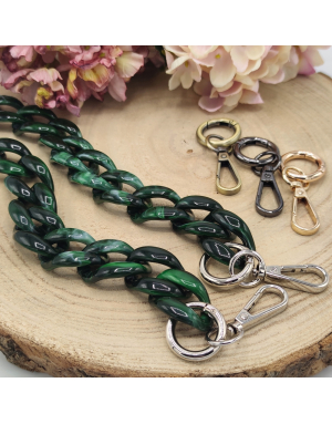 Hochwertige Acryl Taschenkette | 40 cm lang | Kettenglieder 26x40 mm