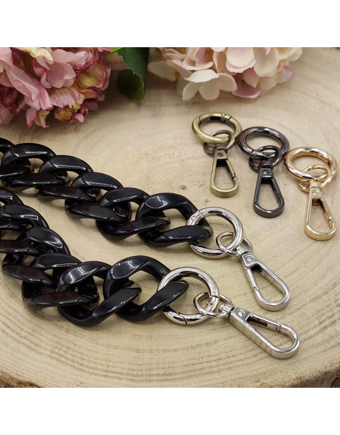 Hochwertige Acryl Taschenkette | 40 cm lang | Kettenglieder 33x40 mm