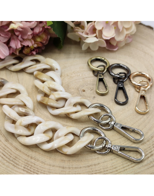 Hochwertige Acryl Taschenkette | 40 cm lang | Kettenglieder 33x40 mm