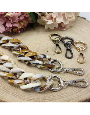 Hochwertige Acryl Taschenkette | 40 cm lang | Kettenglieder 33x40 mm