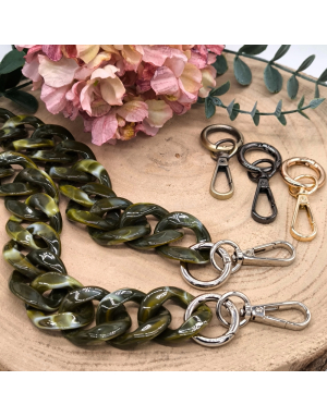 Hochwertige Acryl Taschenkette | 40 cm lang | Kettenglieder 33x40 mm