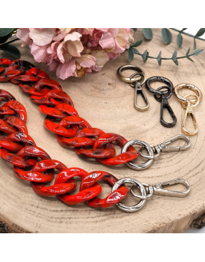 Hochwertige Acryl Taschenkette | 40 cm lang | Kettenglieder 33x40 mm