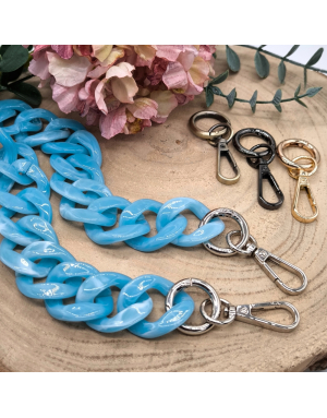 Hochwertige Acryl Taschenkette | 40 cm lang | Kettenglieder 33x40 mm