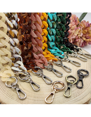 Hochwertige Acryl Taschenkette | 70 cm lang | Kettenglieder 33x40 mm