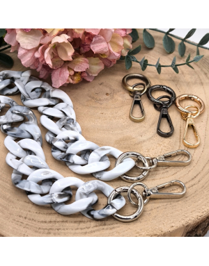 Hochwertige Acryl Taschenkette | 70 cm lang | Kettenglieder 33x40 mm