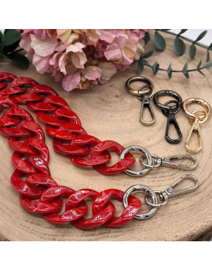 Hochwertige Acryl Taschenkette | 70 cm lang | Kettenglieder 33x40 mm