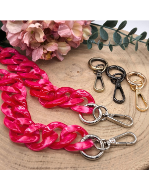 Hochwertige Acryl Taschenkette | 70 cm lang | Kettenglieder 33x40 mm