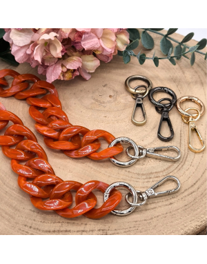 Hochwertige Acryl Taschenkette | 70 cm lang | Kettenglieder 33x40 mm