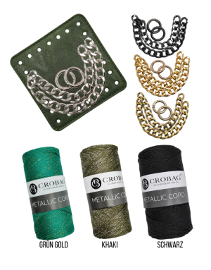 Häkelset für Tasche Romy mit Metallic Cord Garn