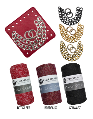 Häkelset für Tasche Romy mit Metallic Cord Garn