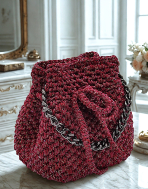 Häkelset für Tasche Romy mit Metallic Cord Garn