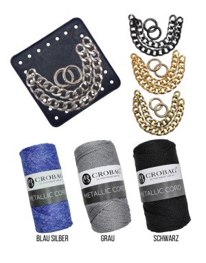 Häkelset für Tasche Romy mit Metallic Cord Garn