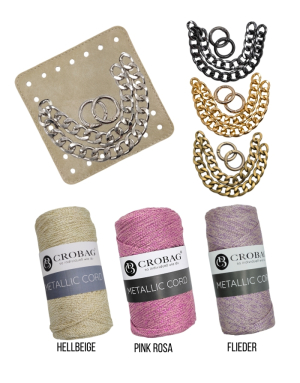 Häkelset für Tasche Romy mit Metallic Cord Garn