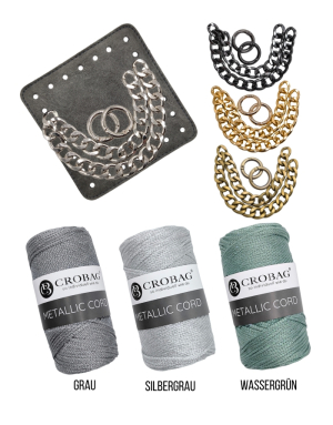 Häkelset für Tasche Romy mit Metallic Cord Garn