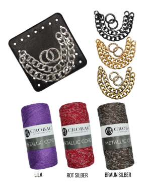 Häkelset für Tasche Romy mit Metallic Cord Garn