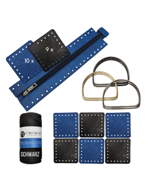 Häkelset für Tasche Patrizia in himmelblau mit Medium Cord Garn