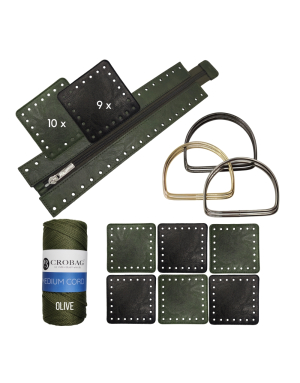 Häkelset für Tasche Patrizia in grün mit Medium Cord Garn