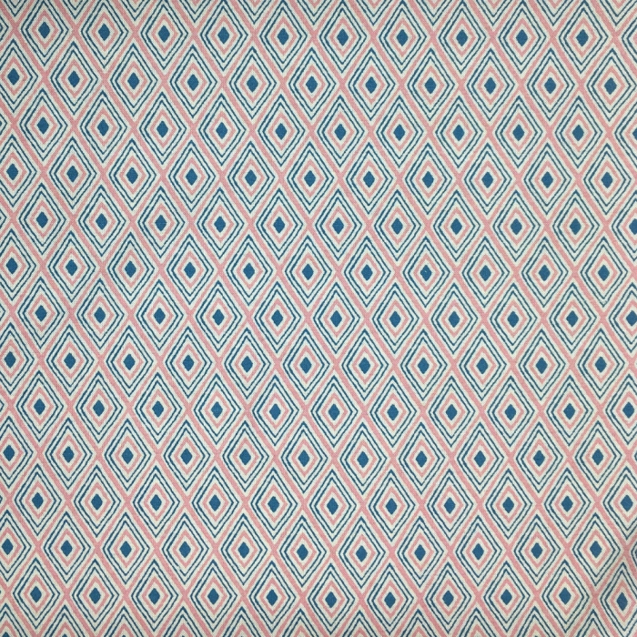 0,5m Futterstoff Canvas Romben - blau rosa