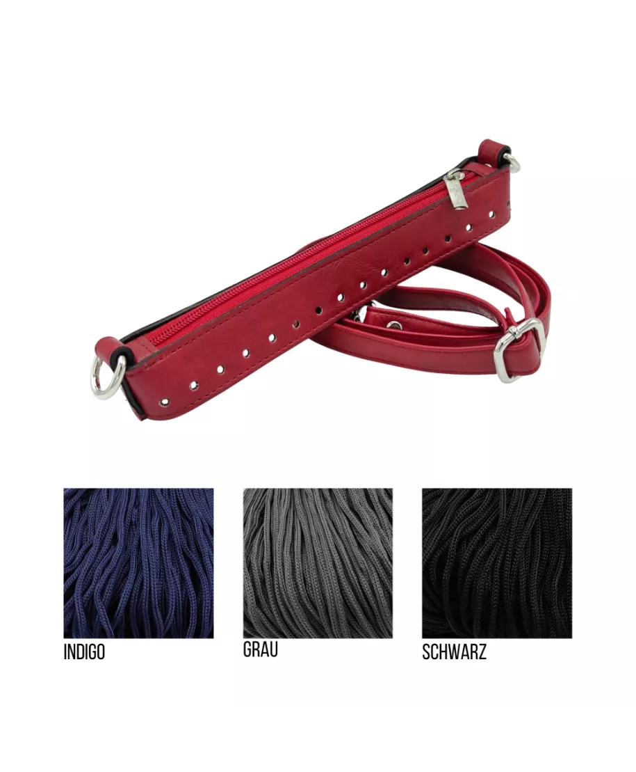 Häkelset für Tasche Zippy in granatapfel mit Basic Cord Garn