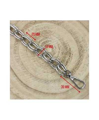 14mm Kette alu, doppelt, 100cm