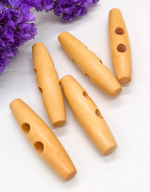 Knebelknopf Holzknopf , mit 2 Löcher, 60mm