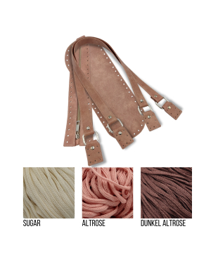 Häkelset für Tasche Tabea in altrose mit Soft Ribbon Garn