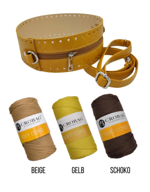 Häkelset für Tasche Barbara in mais mit Soft Cord Garn