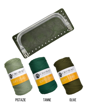 Häkelset für Tasche Grace in grün mit Soft Cord Garn