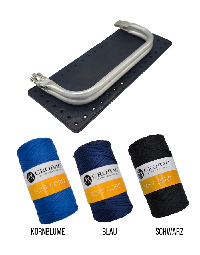 Häkelset für Tasche Grace in blau mit Soft Cord Garn