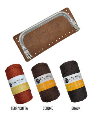 Häkelset für Tasche Grace in coffee mit Soft Cord Garn