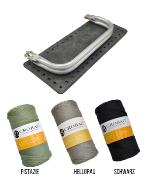 Häkelset für Tasche Grace in grau mit Soft Cord Garn
