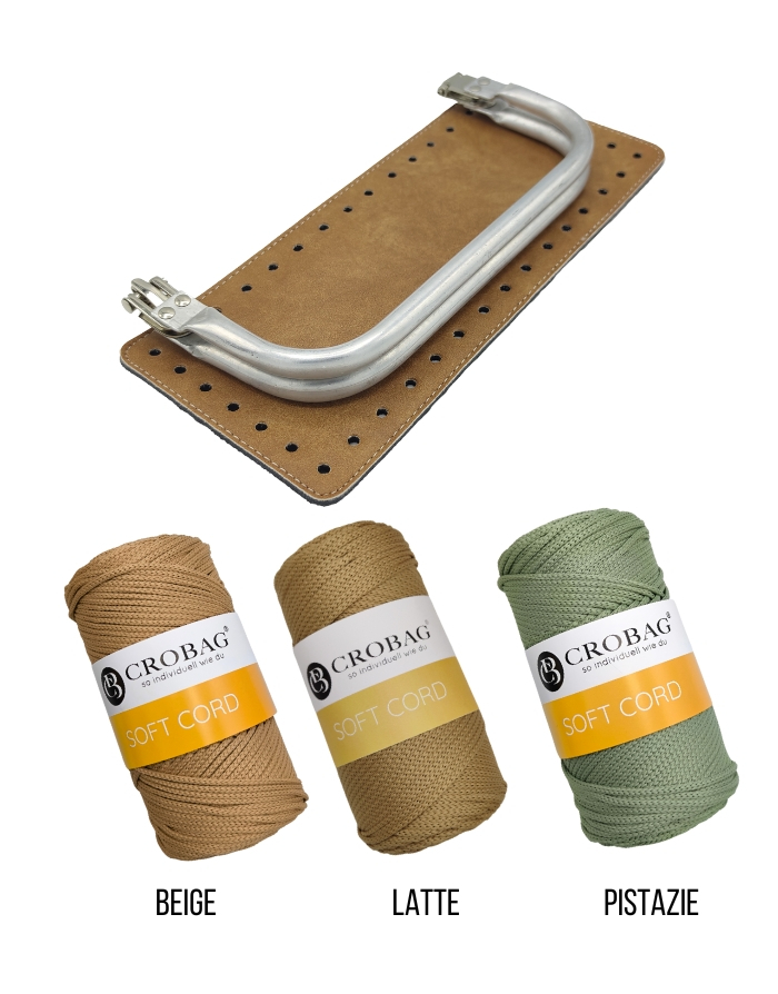 Häkelset für Tasche Grace in camel mit Soft Cord Garn