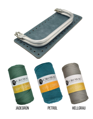 Häkelset für Tasche Grace in petrol mit Soft Cord Garn