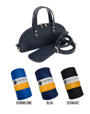 Häkelset für Tasche Sonja in blau mit Soft Cord Garn