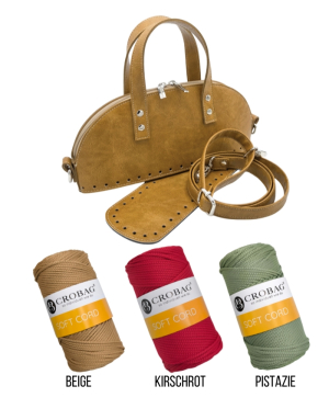Häkelset für Tasche Sonja in camel mit Soft Cord Garn