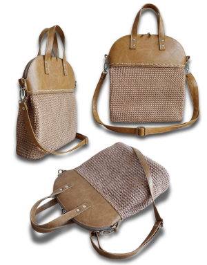 Häkelset für Tasche Sonja in grau mit Soft Cord Garn