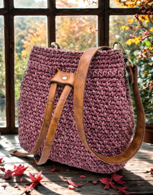 Häkelset für Tasche Marie in schwarz mit Multi Medium Cord Garn