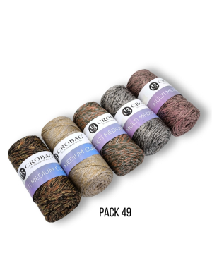 Multi Medium Cord Garn, 5er Sparpack, Kombinationen 45-66